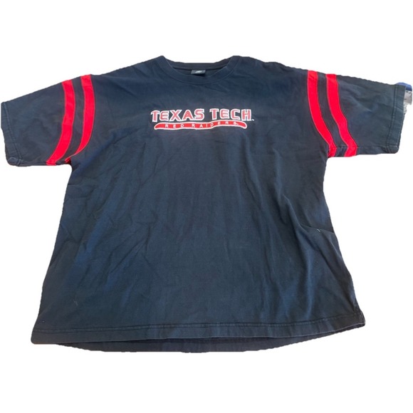 Texas Tech Vintage‎ 90s Tee T-shirt Ringer Sewn Logo Shirt Red Black Men Size XL - Picture 1 of 5